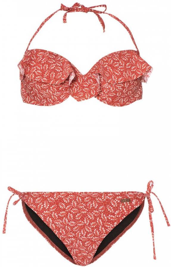 Protest bandeau bikini Idaho met all over print rood/wit