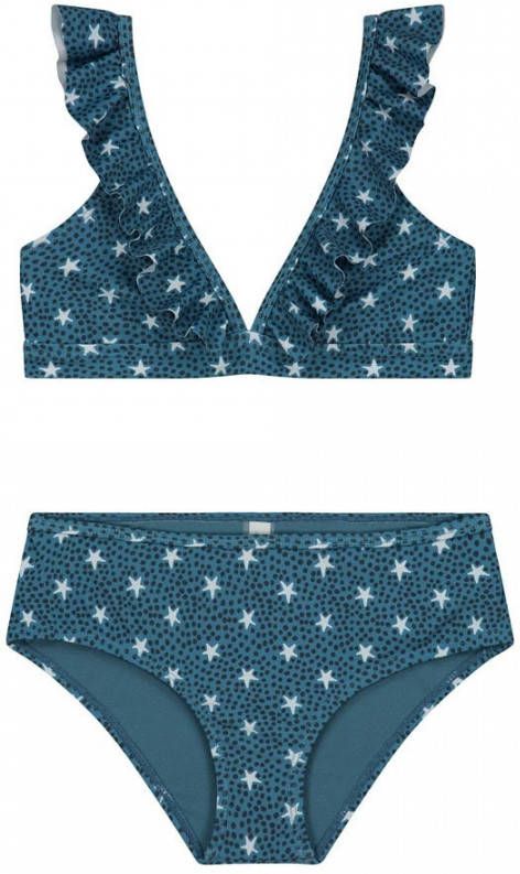 Shiwi triangel bikini Stardust met all over print blauw