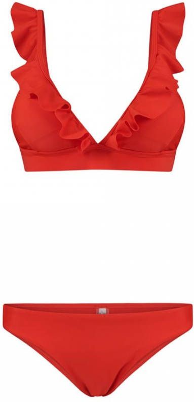 Shiwi bikini Panama Bobby met ruches rood
