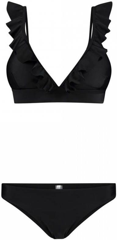 Shiwi bikini Panama Bobby met ruches zwart