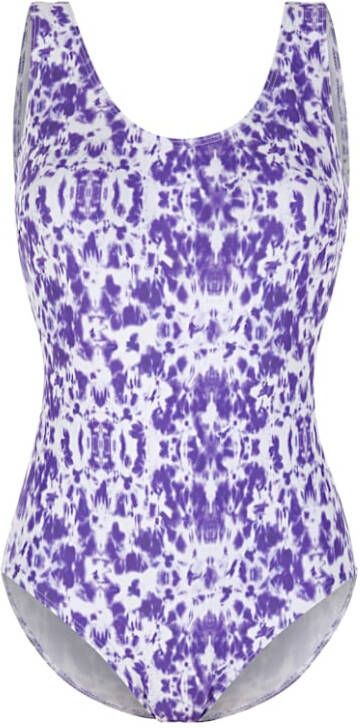 Blue Moon Badpak in modieuze batikprint Wit/Lila