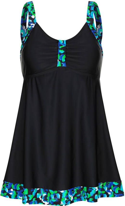 maritim Badjurk met contrastkleurige inzetten Zwart/Blauw/Groen