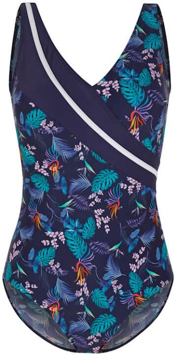 maritim Badpak met contrastkleurige inzet voor Marine/Roze