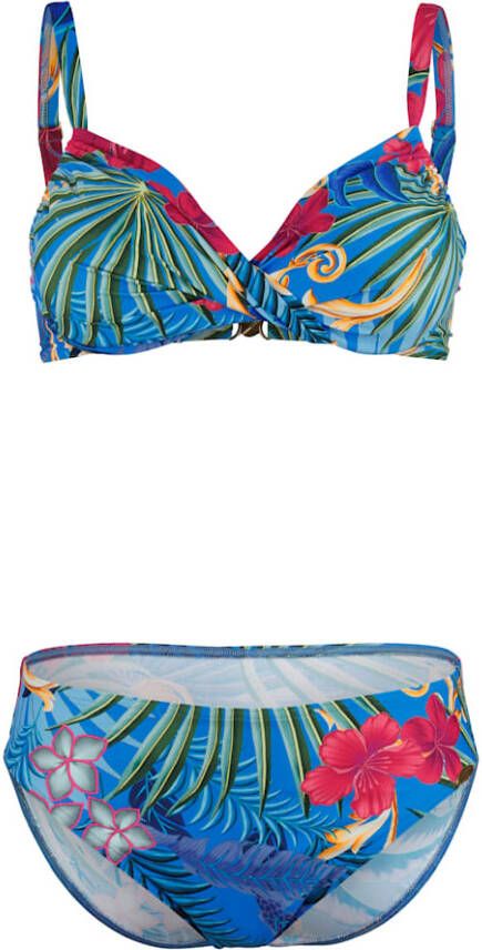 SUNFLAIR Bikini met Hawaii print Nachtblauw