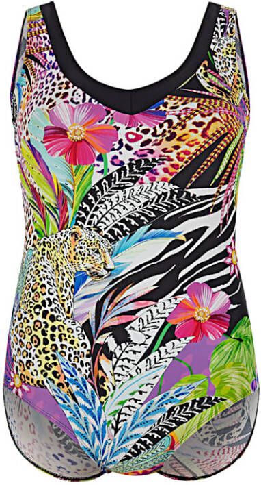 TruYou Badpak met een modieuze patronenmix Bruin/Pink