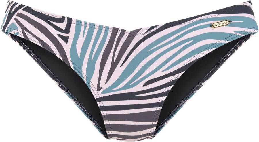 Bikinibroekje in zwart/wit/turquoise van Sunseeker