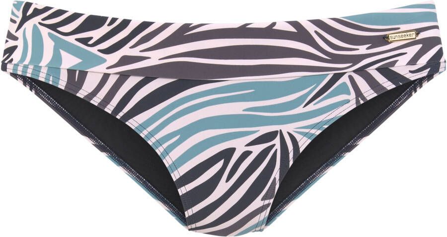 Bikinibroekje in zwart/wit/turquoise van Sunseeker