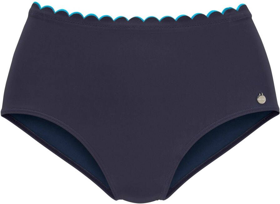 Highwaist bikinibroekje in navy/turquoise van LASCANA