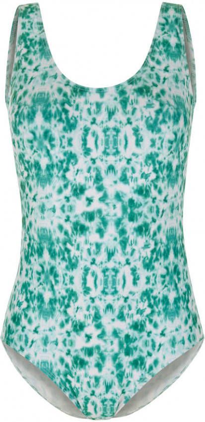 Blue Moon Badpak in modieuze batikprint Wit/Groen