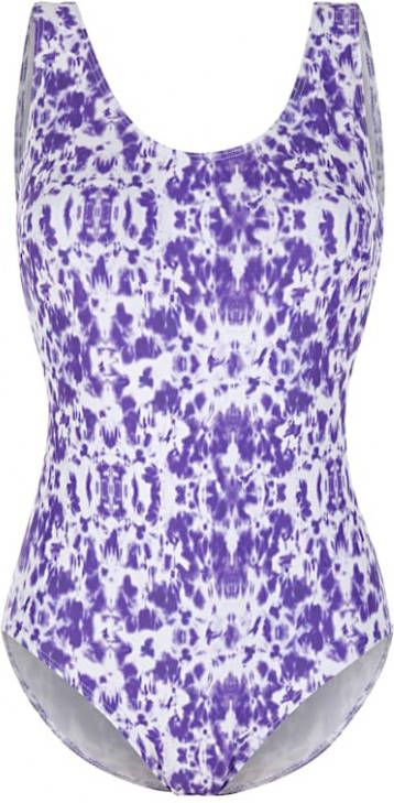 Blue Moon Badpak in modieuze batikprint Wit/Lila