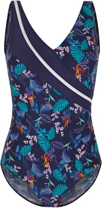 maritim Badpak met contrastkleurige inzet voor Marine/Roze