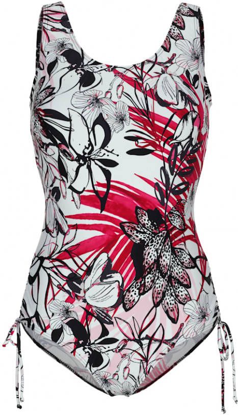 maritim Badpak met veters aan de pijpjes Wit/Fuchsia/Zwart