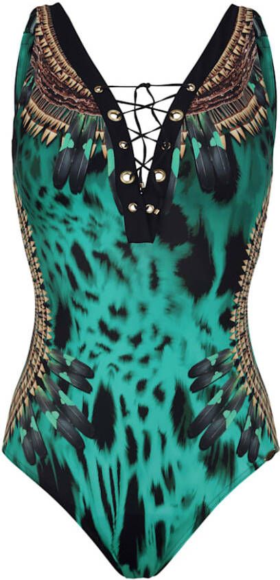 SUNFLAIR Badpak met siervetersluiting Groen