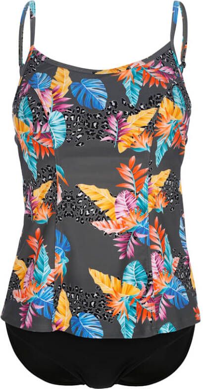 SUNFLAIR Tankini met een extravagante mix van tropische en animaldessins Olijf