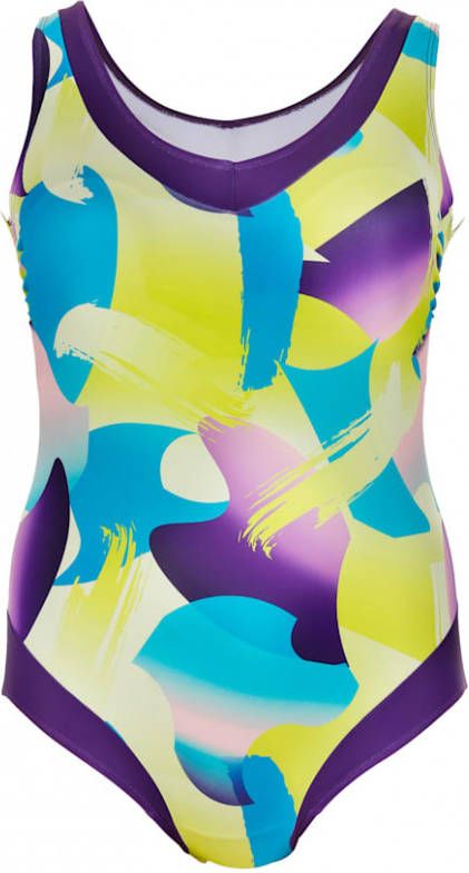 TruYou Badpak in modieuze kleurencombinatie Paars/Groen