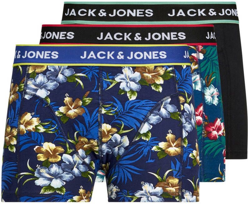 jack & jones Jacflower Trunks 3Pack , Zwart, Heren