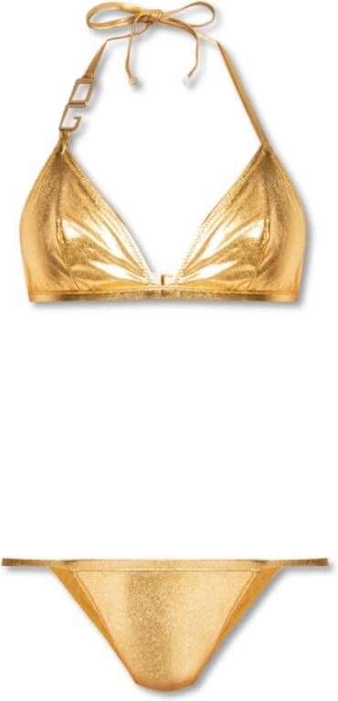 Dolce & Gabbana Two piece swimsuit with logo , Beige, Dames