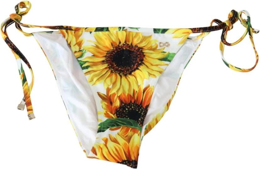 Dolce & Gabbana Sunflower bikini bodem , Wit, Dames
