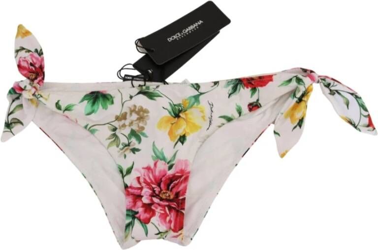 Dolce & Gabbana Floral Swimsuit Bottom Bikini Beachwear , Wit, Dames