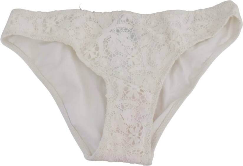 Dolce & Gabbana DG wit kanten zwempakbodem bikini strandkleding , Wit, Dames