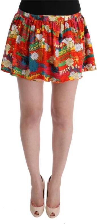Dolce & Gabbana Bloemenprint Beachwear Rok , Rood, Dames