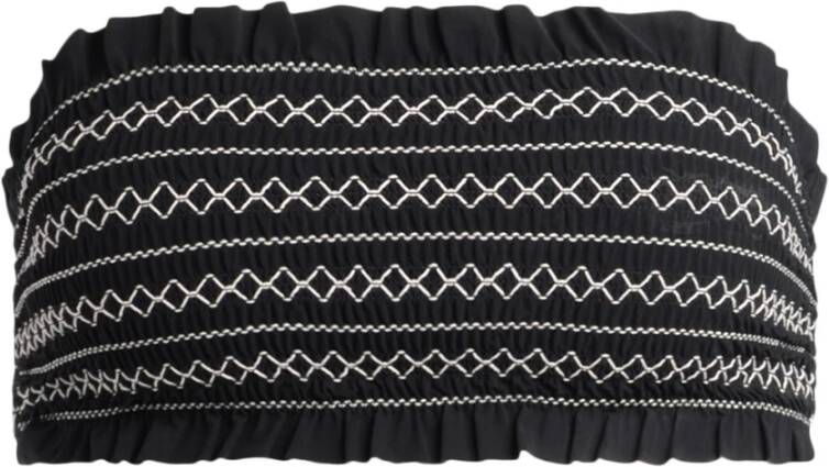 TORY BURCH Costa Top Bikini Swimsuit , Zwart, Dames