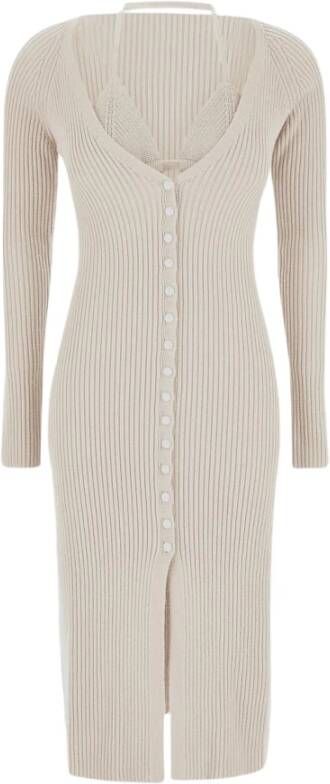 Blumarine Bikini gebreide jurk , Beige, Dames