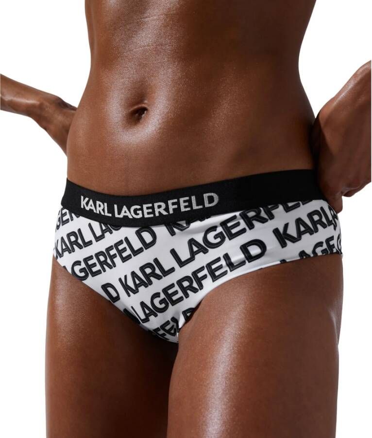 Karl Lagerfeld Swimwear bodem bikini hipster bodem met logo elastisch , Wit, Dames