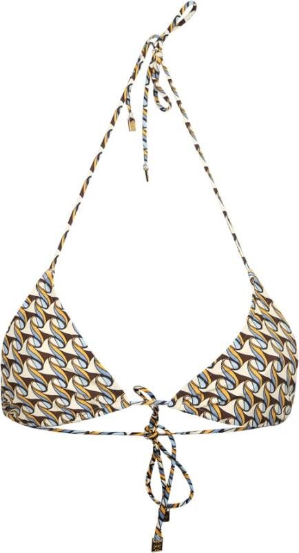 TORY BURCH Bikini top afdrukken , Grijs, Dames