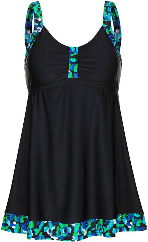 maritim Badjurk met contrastkleurige inzetten Zwart/Blauw/Groen