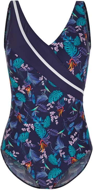 maritim Badpak met contrastkleurige inzet voor Marine/Roze