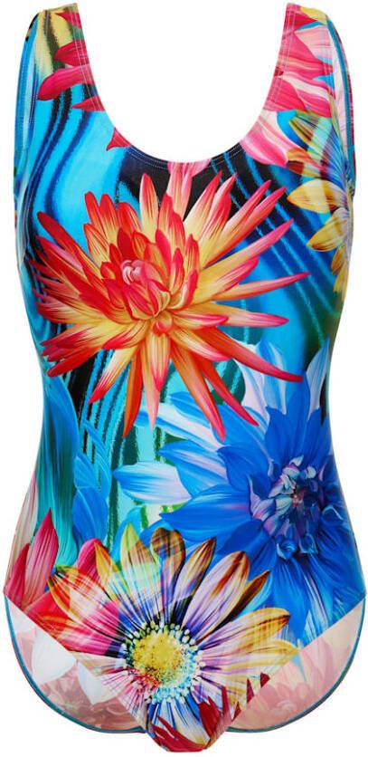 maritim Badpak met kleurrijk dessin Blauw/Geel