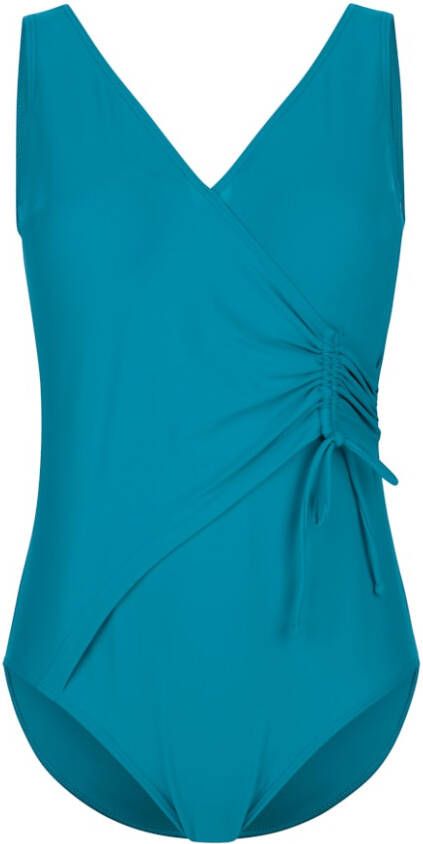 maritim Badpak met plooitjes achter Turquoise