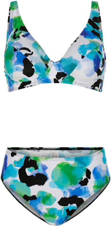 maritim Bikini met modieuze print Blauw/Groen