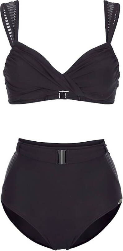 SUNFLAIR Bikini met transparante inzetten bij de bandjes Zwart