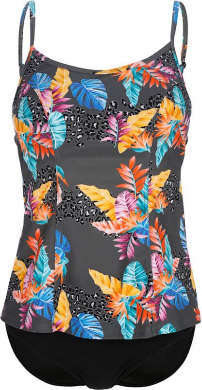 SUNFLAIR Tankini met een extravagante mix van tropische en animaldessins Olijf
