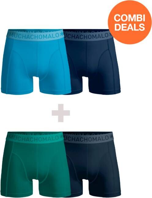 Muchachomalo Heren Boxer 2 pack + 2 pack Boxershorts effen
