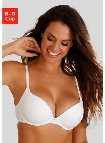 Lascana Bh met steuncups Perfect basic met extra dunne, lichte cups en diepe hals