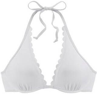 Lascana Bikinitop met beugels Scallop met gelaserde gegolfde rand
