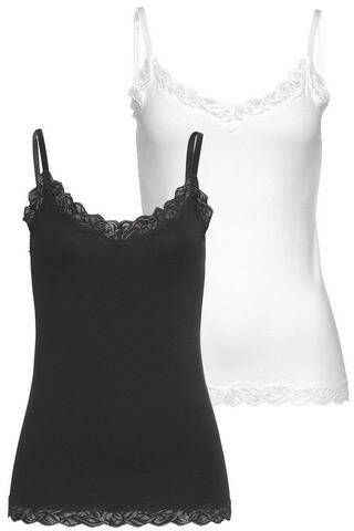 Lascana Hemd met gebloemde kant(set, 2 stuks, Set van 2 )