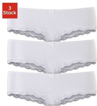 Lascana Hipster met fijne kant(set, 3 stuks )