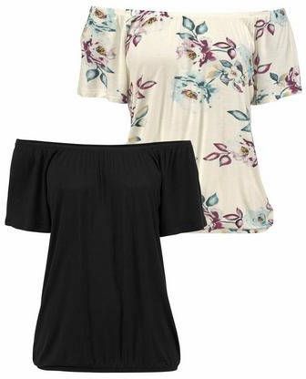 Lascana Shirt met carmenhals op verschillende manieren te dragen(Set van 2 )