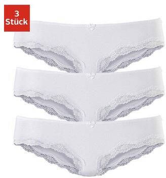 Lascana Slip met fijne kant(set, 3 stuks )