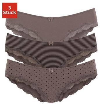 Lascana Slip met fijne kant(set, 3 stuks )
