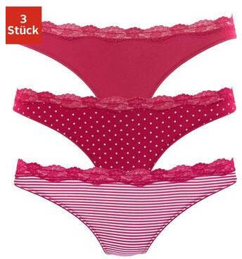 Lascana String met fijne kant(set, 3 stuks )