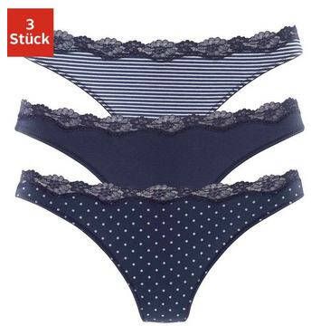 Lascana String met fijne kant(set, 3 stuks )