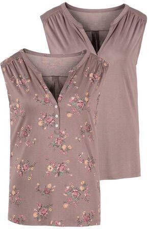 Lascana Tanktop in modieuze blouse look(set, 2 delig, Set van 2 Set van 2 )