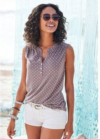 Lascana tops met stolpplooi bij de hals (set van 2)