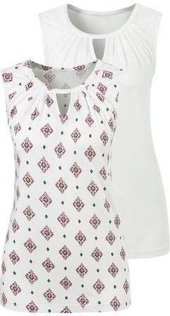 Lascana Tanktop met mooie halsdetails(Set van 2 )