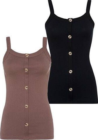 Lascana Top in zachte ribkwaliteit(Set van 2 )